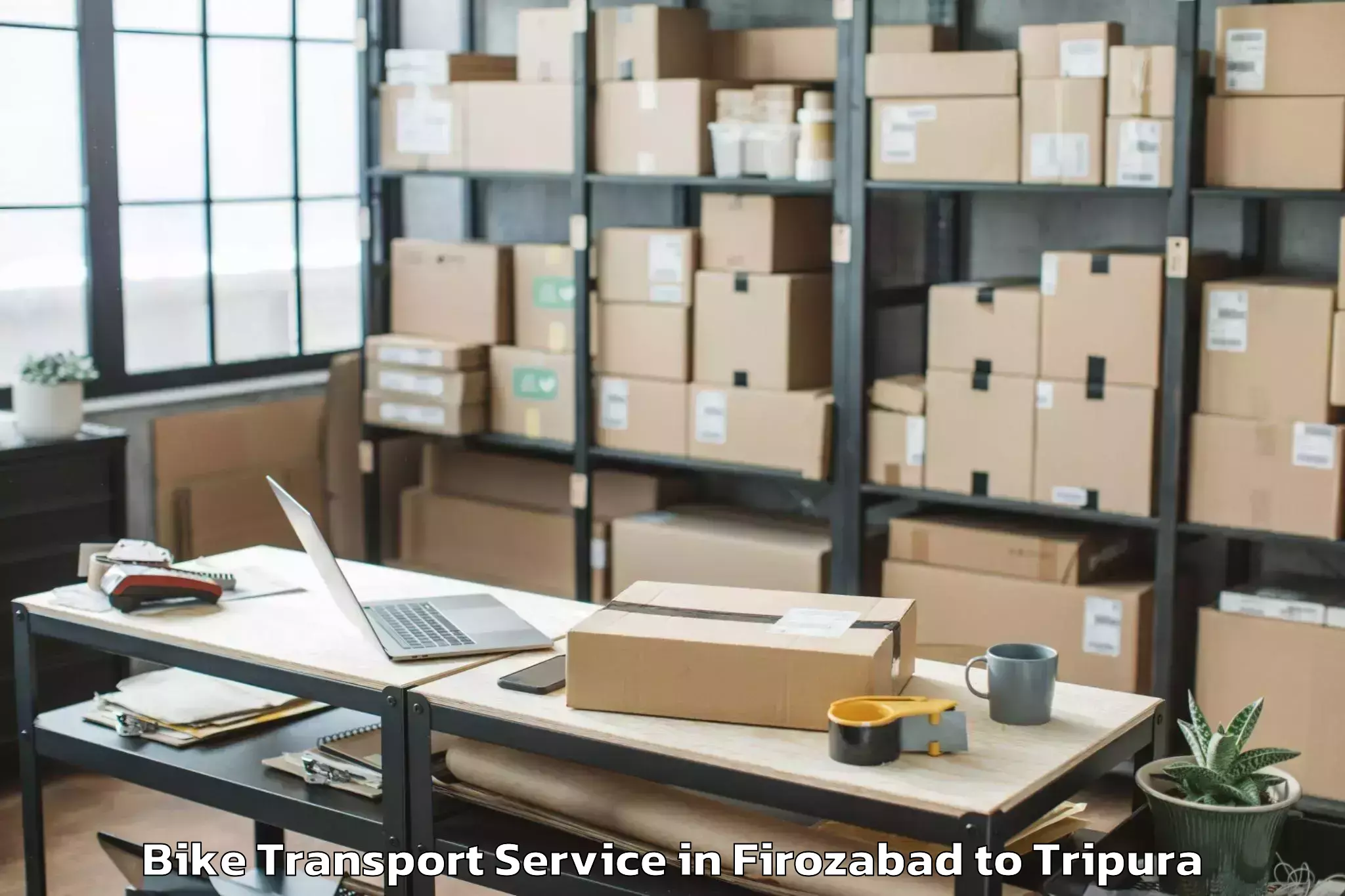 Affordable Firozabad to Hezamara Bike Transport